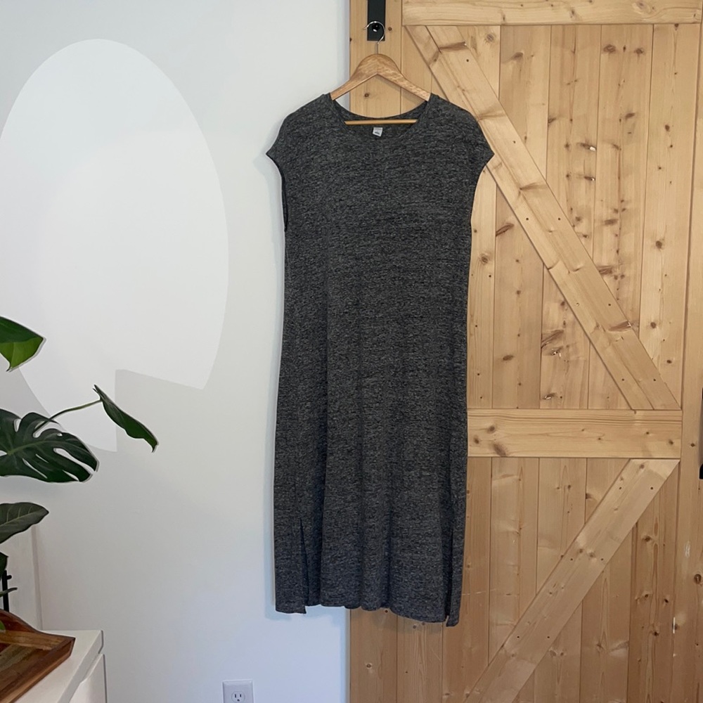 Old navy grey oversized T-shirt dress midi size large
